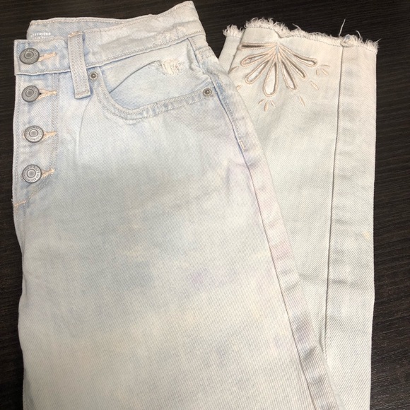 Old Navy girl jeans boyfriend style cut out hem - Picture 2 of 15